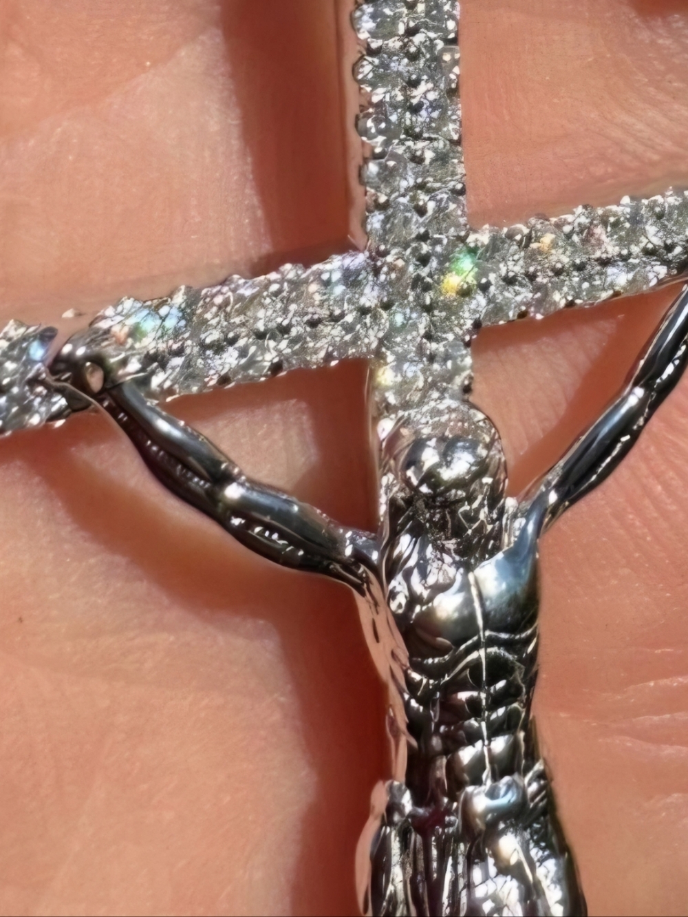 Iced Out 3D Jesus On Cross Moissanite Pendant - Real 925 Silver 2" NEW - Picture 11 of 13